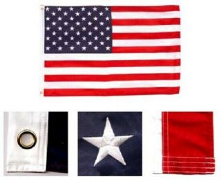 American Flag 3x5 Embroidered Sewn Stripes Usa United States Banner Us 210d