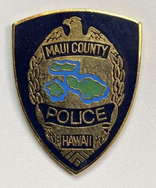 Maui County Hawaii Police Department Shield Lapel Enamel Pin