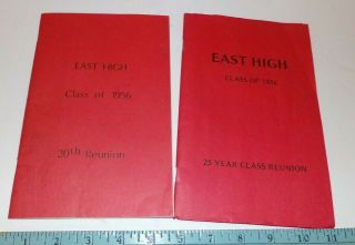 1956 East High School Des Moines Ia 20th & 25th Class Reunion Booklets