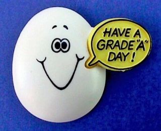 Hallmark Pin Easter Vintage Egg Grade A Day Smiley Face Holiday Brooch