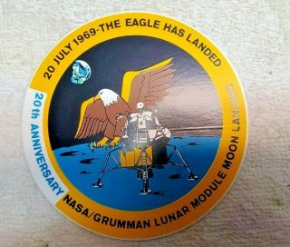 Set Of 3 Decals Apollo 11,  Nasa Grumman Lunar Module & 20th Anniversary Plus