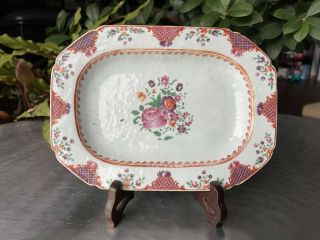 A Lovely Chinese 18thc Period Famille Rose Small Meat Plate