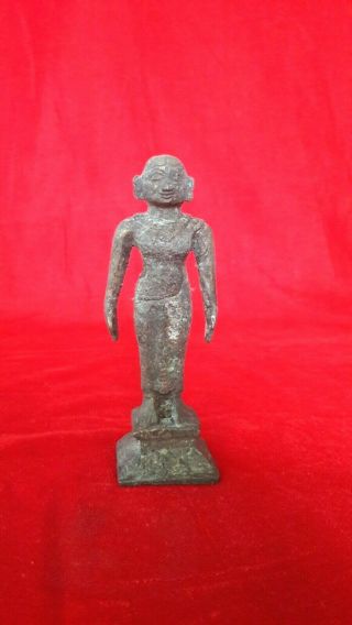 Antique Brass Bronze Hindu Deity Goddess Lady Statue Figurine Idol Sculpture B24