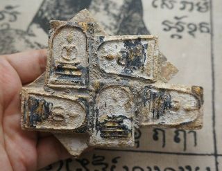 Rare Old Antique 9 Phra Somdej Lp Toh,  Wat Rakang Antique Buddha Thai Amulet P65