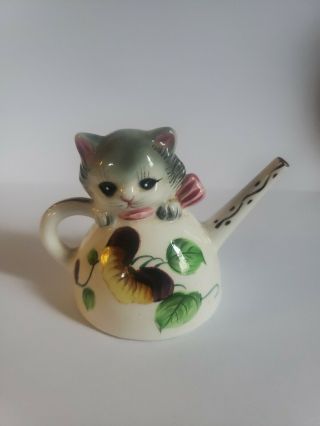 Vintage Py Japan Anthropomorphic Cat In Teapot Salt Shaker (only 1)
