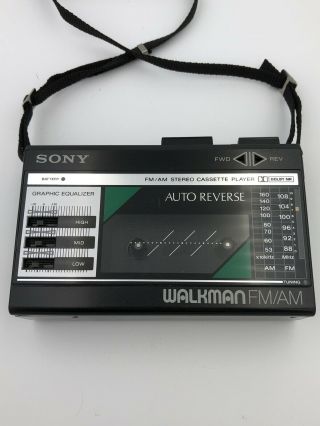 Vintage SONY FM/AM Walkman Stereo Cassette Tape Player WM - F18/F28 Phones 2