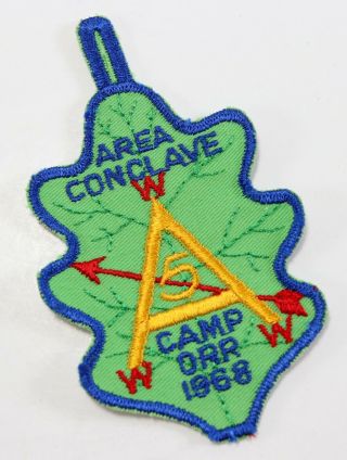 Vintage 1968 Camp Orr Area 5 - A Conclave Oa Order Arrow Www Boy Scouts Camp Patch