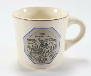 Vtg Gregg Boundary Trail Longs Peak Council Boy Scouts Of America Coffee Mug Cup