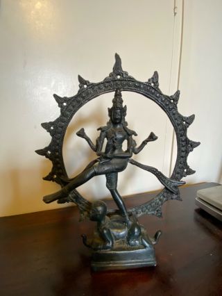 Vintage Indian Bronze Shiva Nataraja Figure 24 Cm