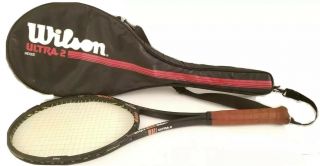Vintage Wilson Ultra 2 Midsize Tennis Racquet With Cover - Usa Made