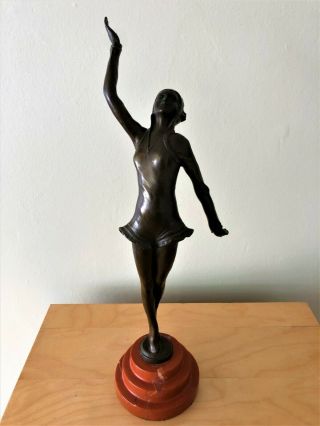 Collectable Rare Vintage Solid Bronze Ballerina Sculpture Figure On Base French?