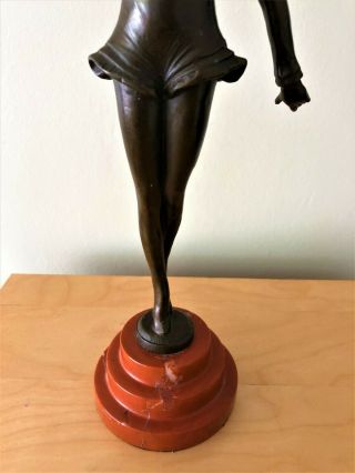 Collectable Rare Vintage Solid Bronze Ballerina Sculpture Figure on Base French? 3