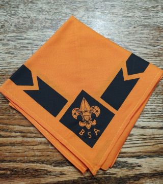 Vintage Boy Scouts Bsa Neckerchief Official Scout Uniform Orange And Black Nos