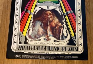 Vintage 1969 Janis Joplin Fillmore West Billy Graham Concert Poster No.  165 2