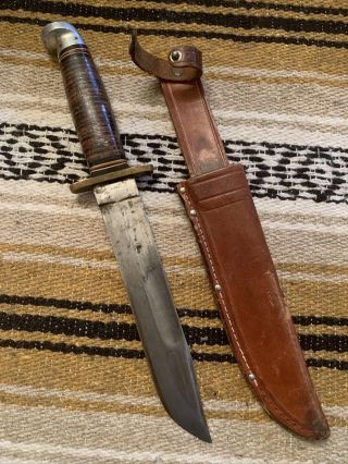 Vintage Western Boulder Co.  Usa L46 - 8 Bowie Hunting Survival Edc Knife W/sheath