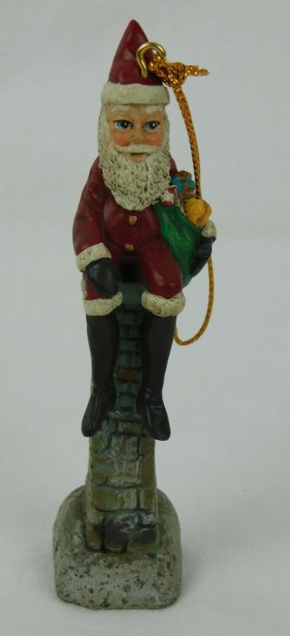 Vintage Jim Shore Chimney Santa Miniature 3.  5 " Ornament 1992