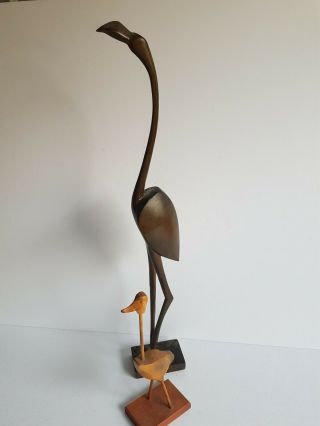 Handmade Wood Carvings Bird Figurines Vintage