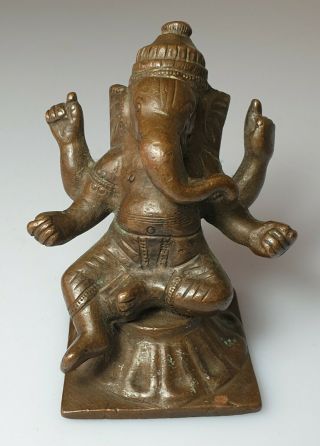 A 18th /19th Century Bronze Statue Depicting Hindu Deity Ganesh.