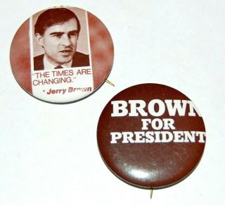 1976 Jerry Brown Campaign Pin Pinback Button Political Presidential Election