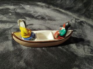 Vintage Native American In Canoe Salt And Pepper Shakers 3
