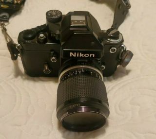 Vintage Nikon F2 35mm Film Slr Black Body Camera With Nikkor 43 - 86mm 1:3.  5