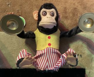 Vintage Daishin Japan Musical Jolly Chimp Toy Monkey w/ Box [Battery Corroded] 3