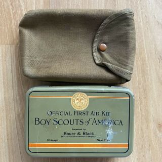 Boy Scouts Of America Official First Aid Kit W Belt Attachment (1928) - Empty