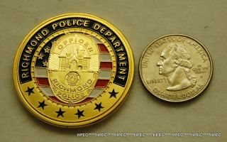 RICHMOND TEXAS POLICE DEPARTMENT Badge Challenge Coin TEXAS OFFICER RANGERS 3