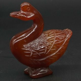 Goose Figurine Natural Stone Red Agate Carved Quartz Reiki Healing Ornament 2.  4“