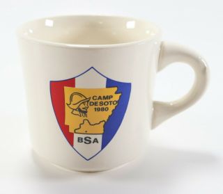 Vintage 1980 Camp Desoto Shield Boy Scouts Of America Coffee Mug Cup