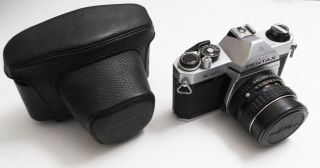 Vintage Pentax Asahi K1000 35mm Slr Film Camera Smc 55mm F2 Lens & Case
