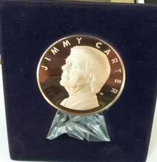 Nib 1977 Jimmy Carter Bronze Proof Inaugural Medal Coin Franklin President