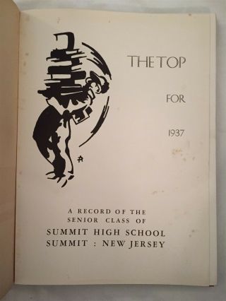 1937 Summit High School NJ Jersey Annual Yearbook 3