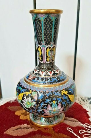 Vintage Large Chinese Cloisonne Vase A 19th Century