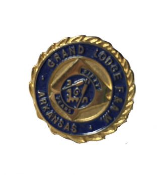 Vintage F.  & A.  M.  Grand Lodge Arkansas 50 Years Tac Hat Lapel Pin Mason Masonic