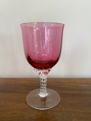 George Borgfeldt Liza Cranberry Flared Optic Water Goblet Set of 3 3