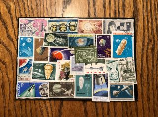 Vintage Former Soviet Union Ussr Cosmonaut Stamps (25)