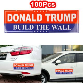 100pack Donald Trump 2020 Build The Wall Bumper Sticker President Decal