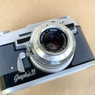 Graflex Graphic 35 Vintage 35mm Rangefinder Film Camera W/ Graflar 35mm F/2.  8 2
