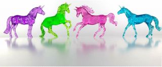 Breyer Stablemates Clearware Glitter Unicorns Gift Set | 3 " X 2.  5 " | 1:32 Scale