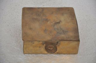Old Brass Handcrafted Square Shape 4 Compartment Spice Box,  Rich Patina