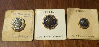 3 Vtg.  Official American Legion Gold Plated Emblem Lapel Pin Tie Tack