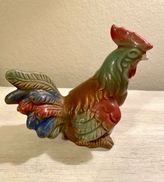 Vintage Ceramic Art Pottery Rooster Figurine