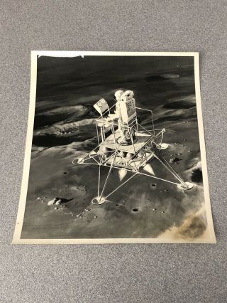 Apollo Lunar Activity Concept Art B/w Photograph Rockwell Nasa
