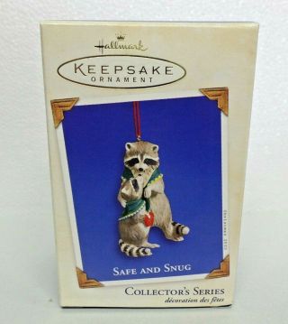 Hallmark Keepsake Ornament Safe And Snug Third In Series Porcelain 2003 Raccoon