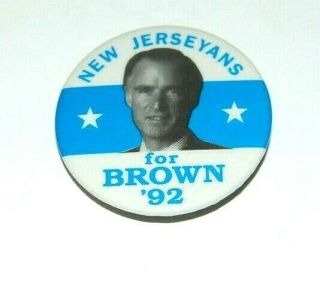 1992 Jerry Brown Jersey Campaign Pin Pinback Button Political Presidential
