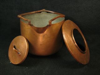 Vintage Japanese (c.  1950) Zinc/tin Lined Copper Tea Pot Kettle Yakan Tetsubin