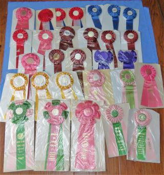Dog Show Rosette Award Ribbons - 29 Total - Vintage 1980s