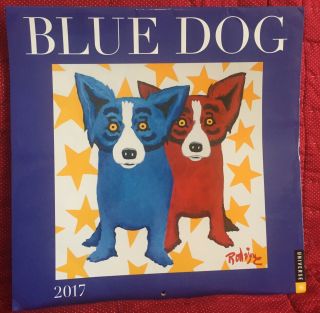2017 Blue Dog By George Rodrigue Wall Calendar 12 " X 12 " Art - Unsealed