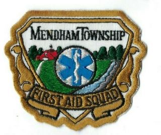 Rare Mendham Twp.  (morris County) Nj Jersey First Aid Squad Patch -